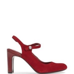 Calvin Klein Red Suede Slingback NIB